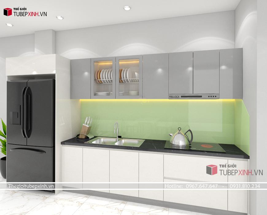 Tủ bếp thiết kế hợp lí giúp đem lại công năng tốt nhất cho người sử  dụng